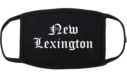 New Lexington Ohio OH Old English Cotton Face Mask Black