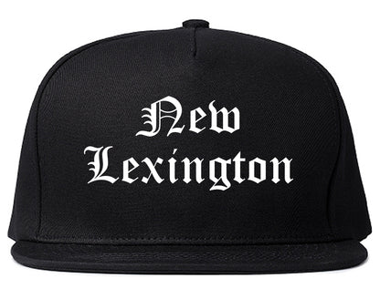 New Lexington Ohio OH Old English Mens Snapback Hat Black