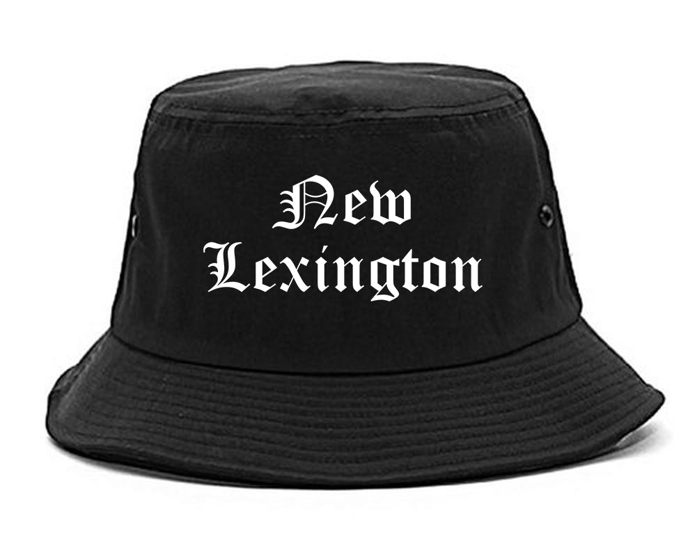 New Lexington Ohio OH Old English Mens Bucket Hat Black