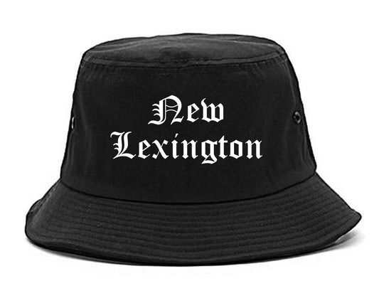 New Lexington Ohio OH Old English Mens Bucket Hat Black