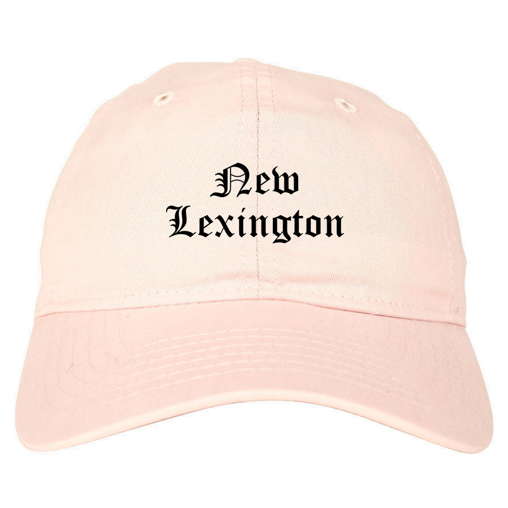 New Lexington Ohio OH Old English Mens Dad Hat Baseball Cap Pink