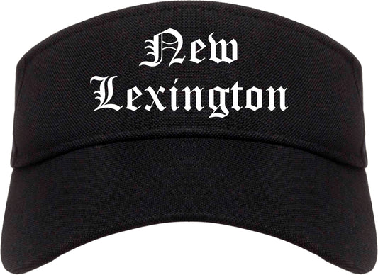 New Lexington Ohio OH Old English Mens Visor Cap Hat Black
