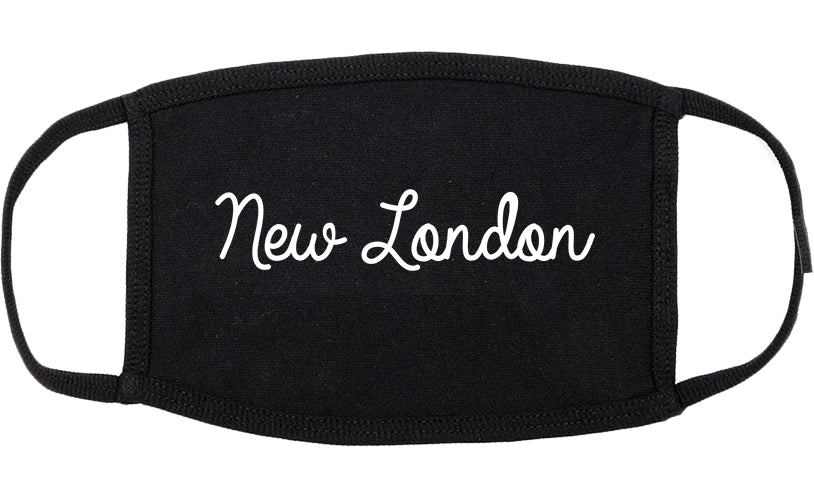 New London Wisconsin WI Script Cotton Face Mask Black