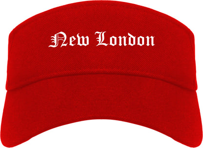 New London Wisconsin WI Old English Mens Visor Cap Hat Red