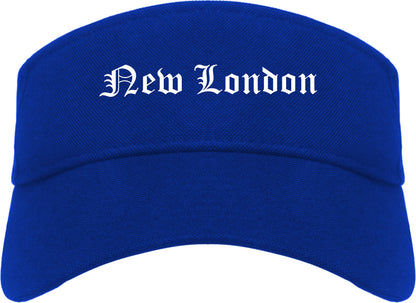 New London Wisconsin WI Old English Mens Visor Cap Hat Royal Blue