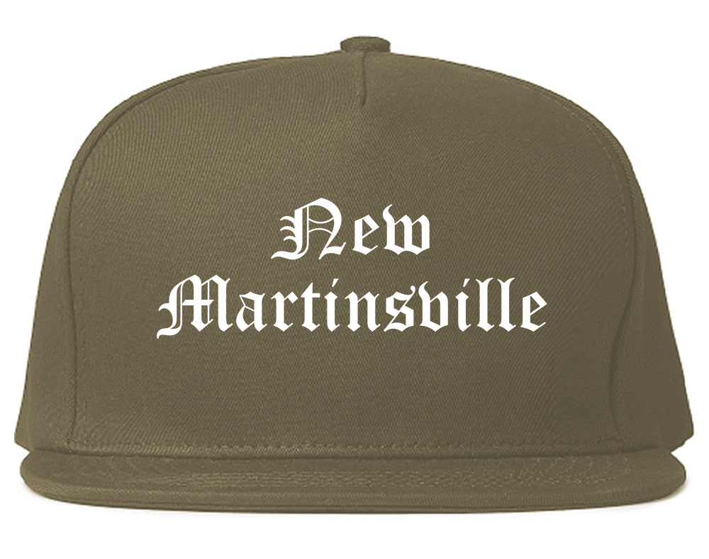 New Martinsville West Virginia WV Old English Mens Snapback Hat Grey