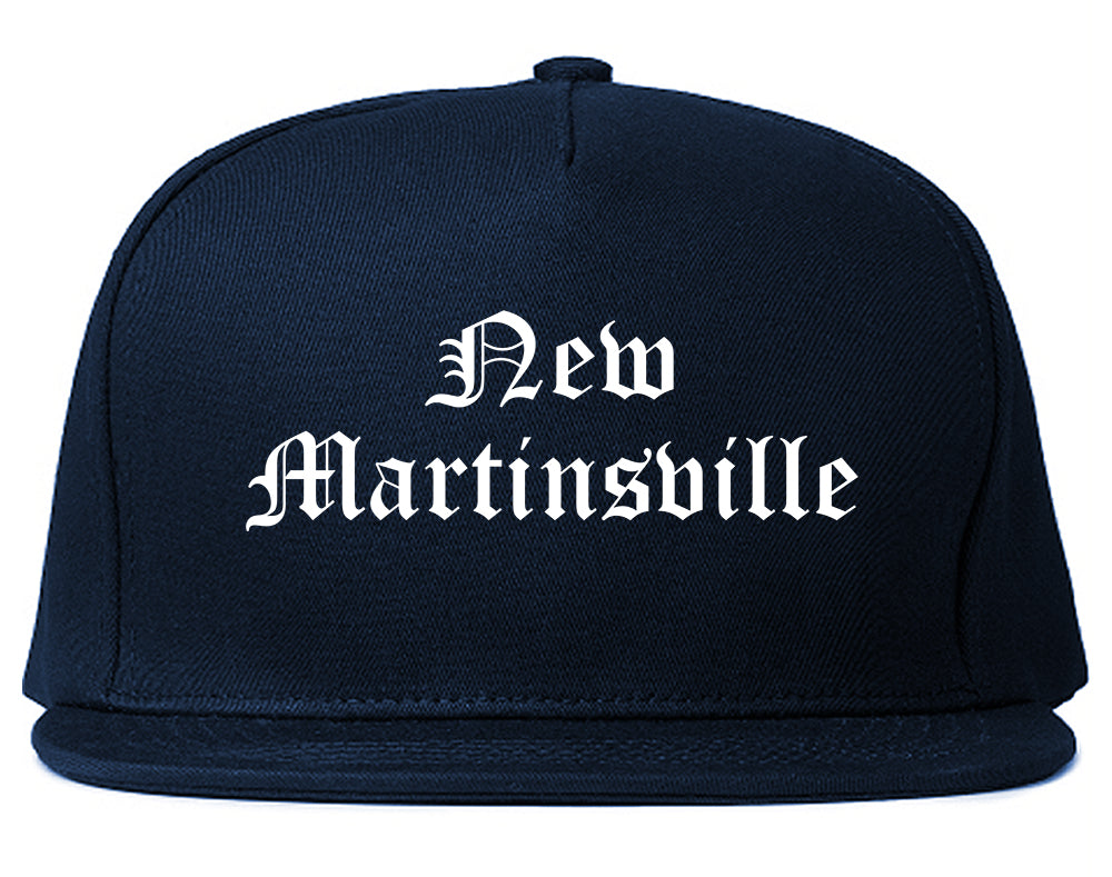 New Martinsville West Virginia WV Old English Mens Snapback Hat Navy Blue