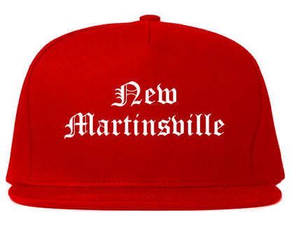 New Martinsville West Virginia WV Old English Mens Snapback Hat Red