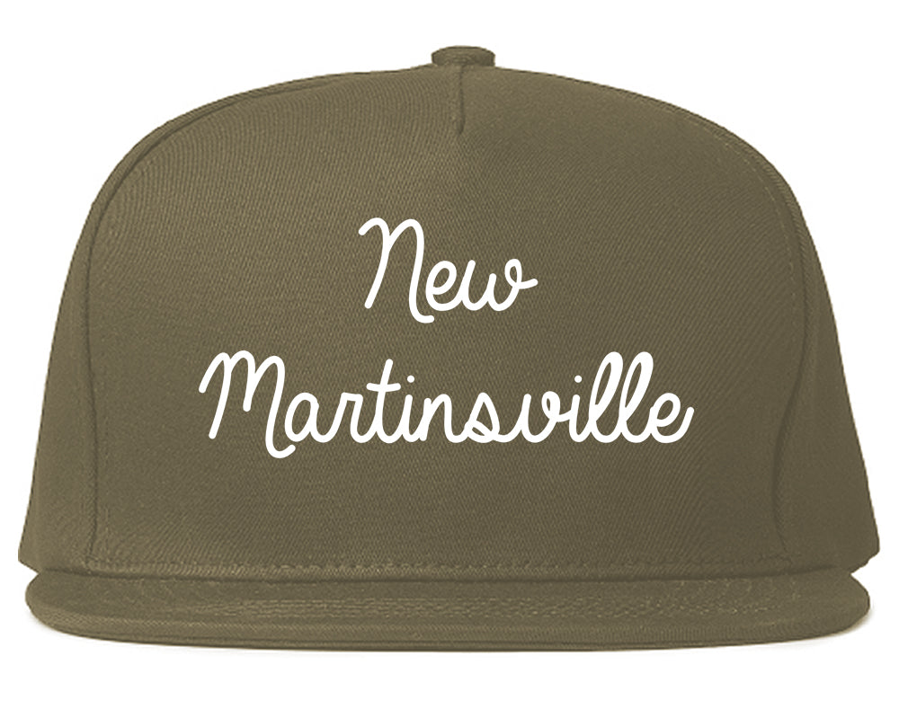 New Martinsville West Virginia WV Script Mens Snapback Hat Grey
