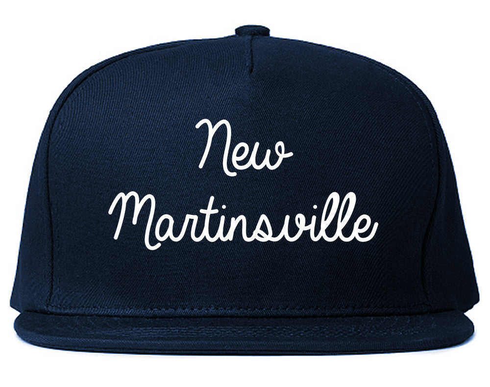 New Martinsville West Virginia WV Script Mens Snapback Hat Navy Blue