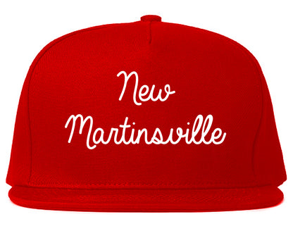 New Martinsville West Virginia WV Script Mens Snapback Hat Red