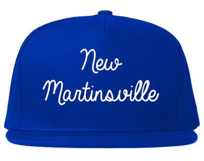 New Martinsville West Virginia WV Script Mens Snapback Hat Royal Blue