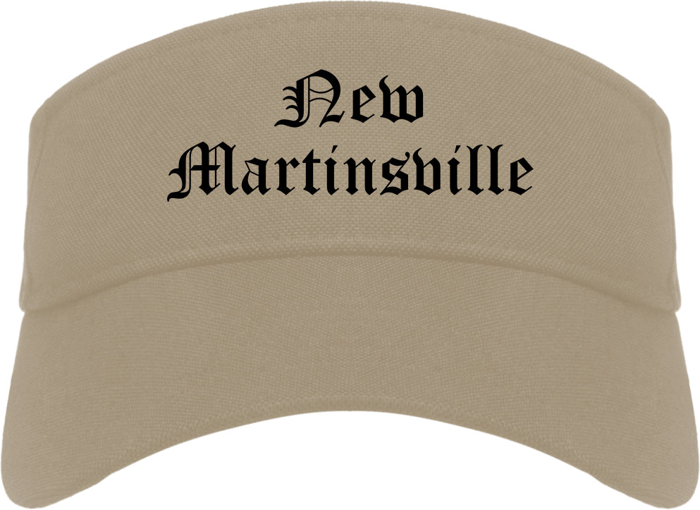 New Martinsville West Virginia WV Old English Mens Visor Cap Hat Khaki