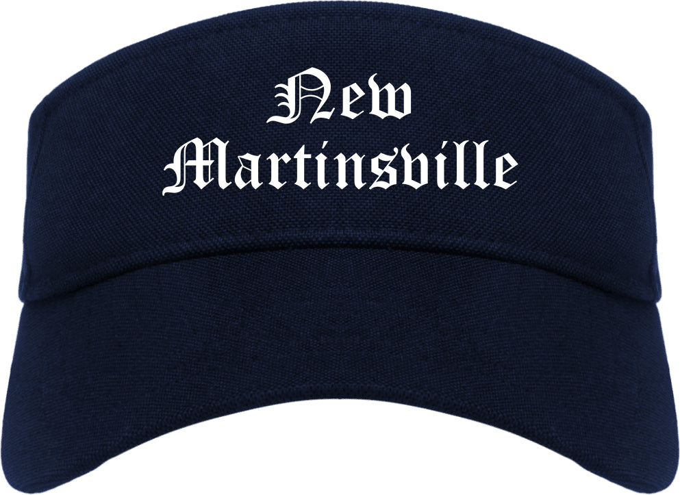 New Martinsville West Virginia WV Old English Mens Visor Cap Hat Navy Blue