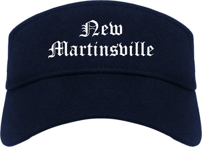 New Martinsville West Virginia WV Old English Mens Visor Cap Hat Navy Blue