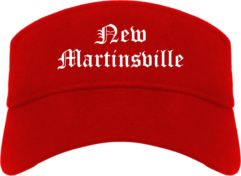 New Martinsville West Virginia WV Old English Mens Visor Cap Hat Red