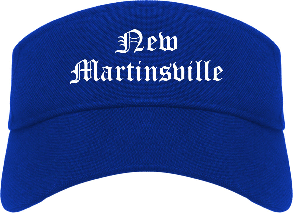 New Martinsville West Virginia WV Old English Mens Visor Cap Hat Royal Blue