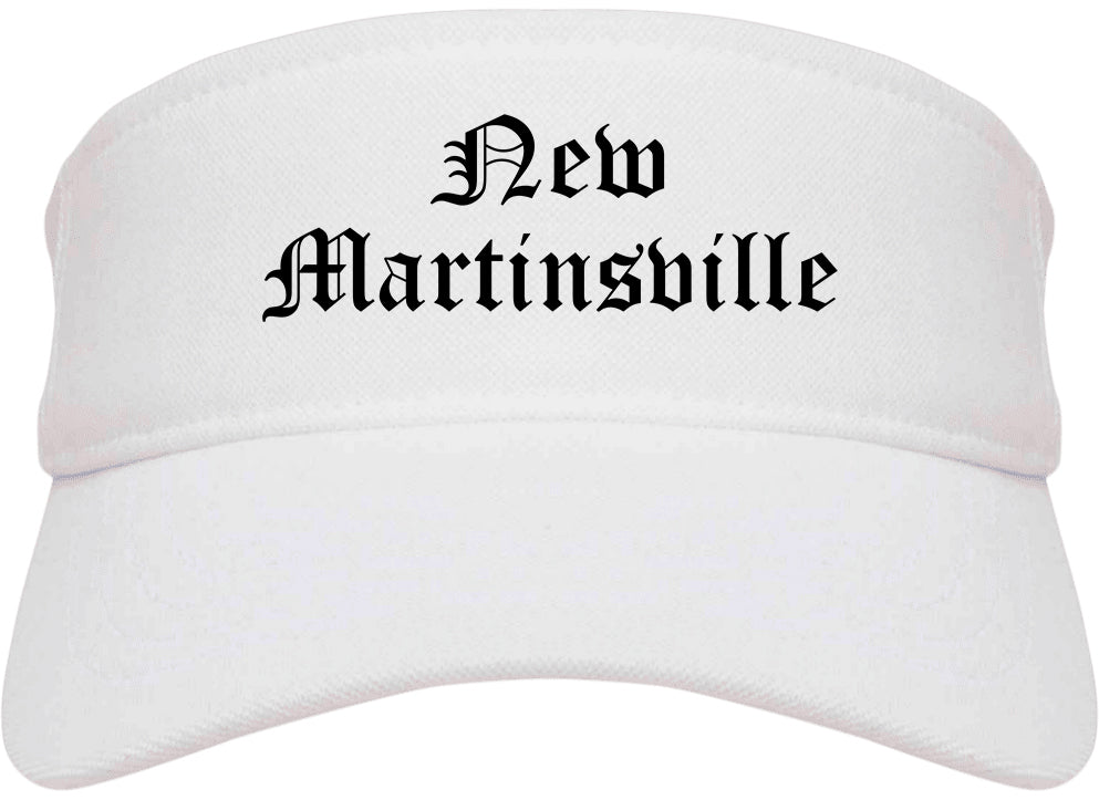 New Martinsville West Virginia WV Old English Mens Visor Cap Hat White