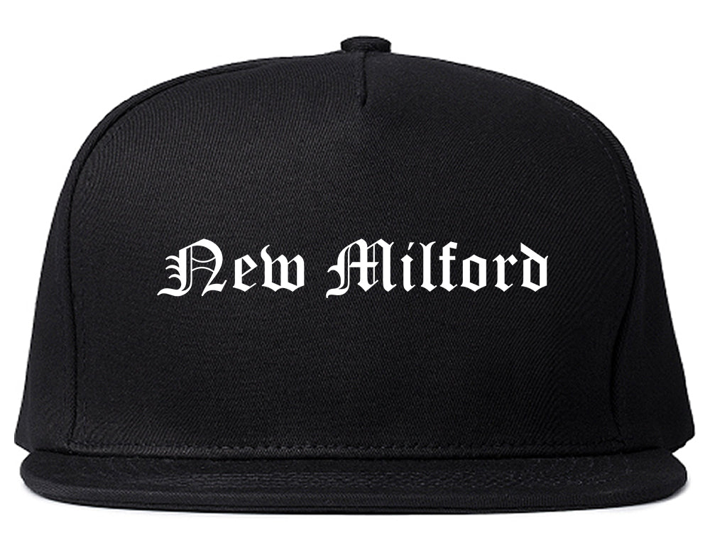 New Milford New Jersey NJ Old English Mens Snapback Hat Black