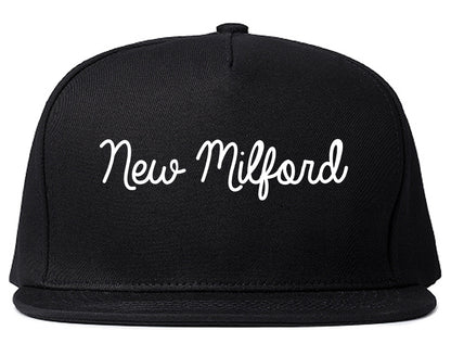 New Milford New Jersey NJ Script Mens Snapback Hat Black