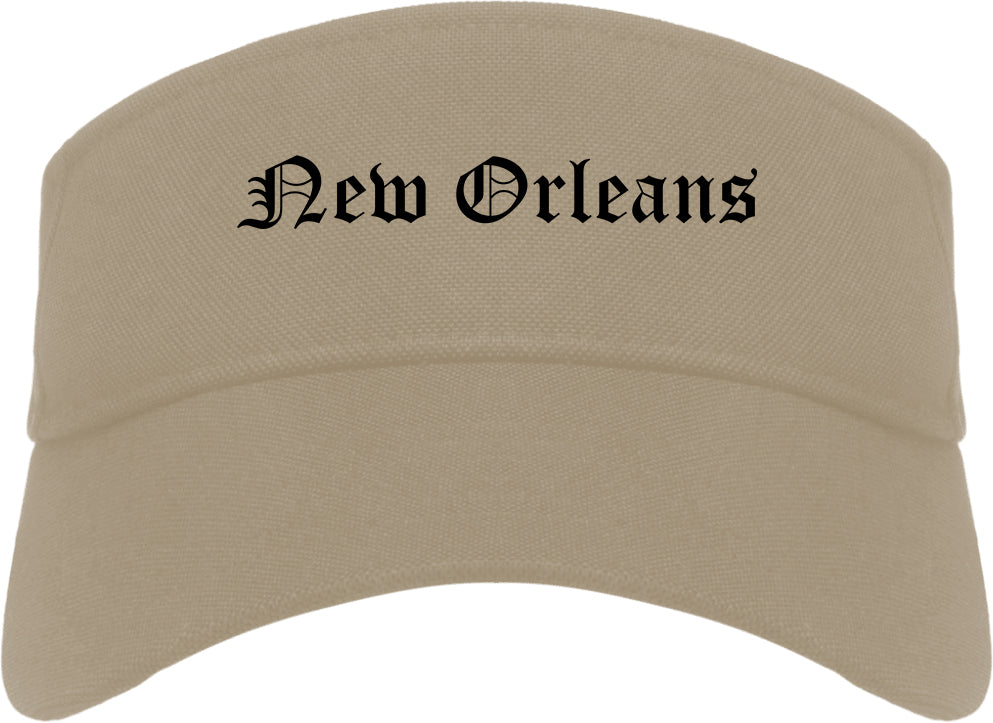 New Orleans Louisiana LA Old English Mens Visor Cap Hat Khaki