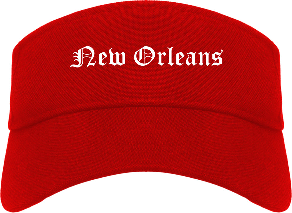 New Orleans Louisiana LA Old English Mens Visor Cap Hat Red