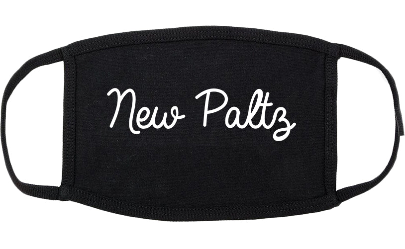 New Paltz New York NY Script Cotton Face Mask Black