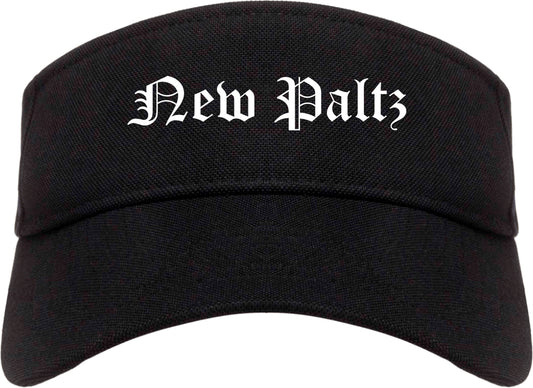 New Paltz New York NY Old English Mens Visor Cap Hat Black