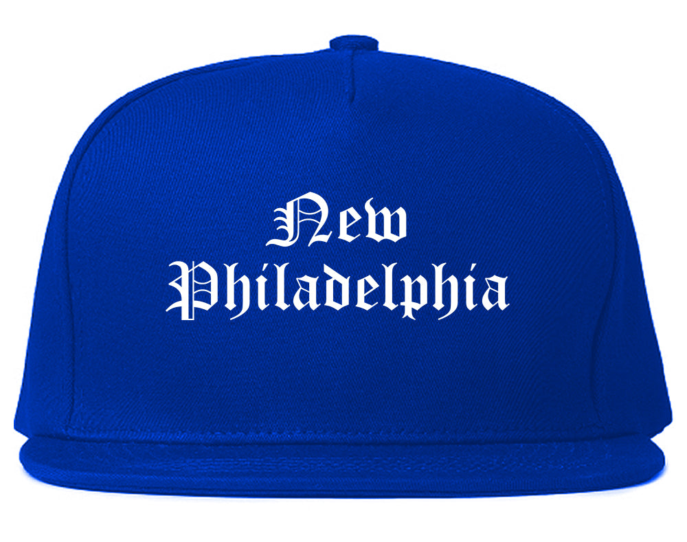 New Philadelphia Ohio OH Old English Mens Snapback Hat Royal Blue