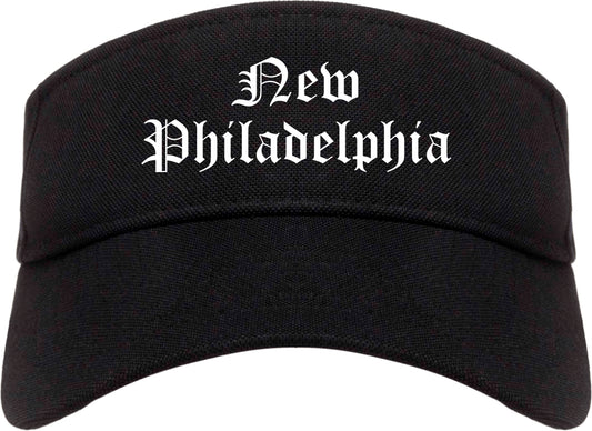 New Philadelphia Ohio OH Old English Mens Visor Cap Hat Black