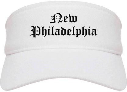 New Philadelphia Ohio OH Old English Mens Visor Cap Hat White
