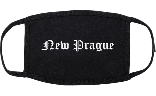 New Prague Minnesota MN Old English Cotton Face Mask Black