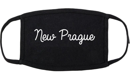 New Prague Minnesota MN Script Cotton Face Mask Black