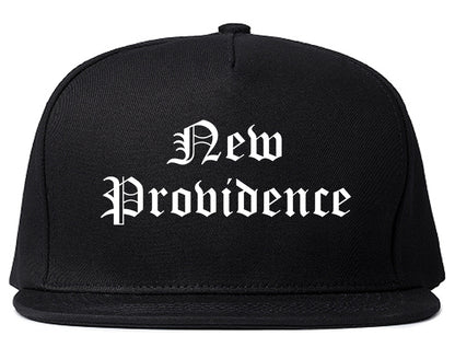 New Providence New Jersey NJ Old English Mens Snapback Hat Black