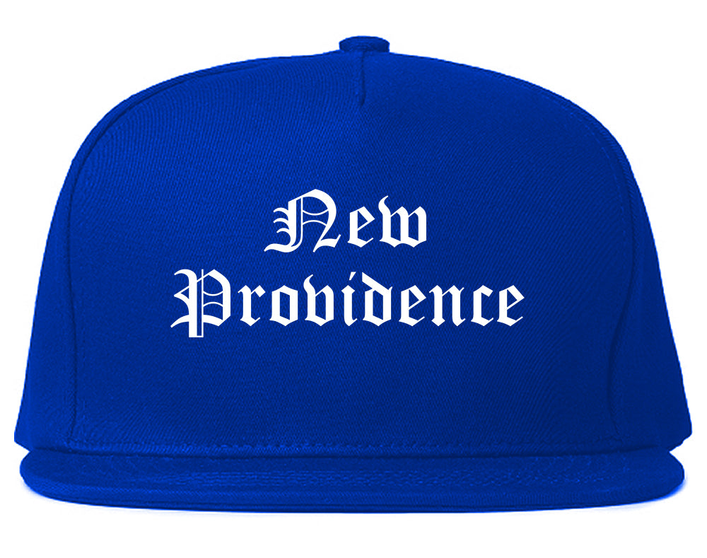 New Providence New Jersey NJ Old English Mens Snapback Hat Royal Blue