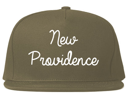 New Providence New Jersey NJ Script Mens Snapback Hat Grey