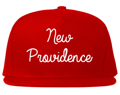 New Providence New Jersey NJ Script Mens Snapback Hat Red