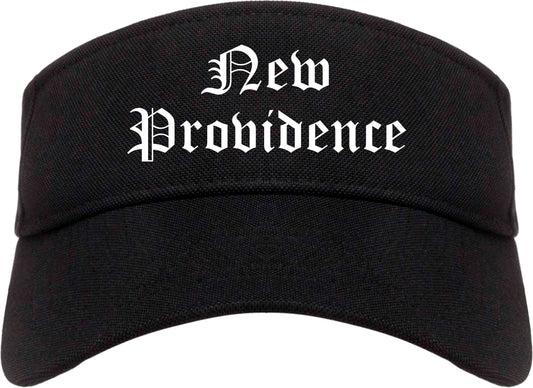 New Providence New Jersey NJ Old English Mens Visor Cap Hat Black