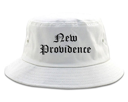 New Providence New Jersey NJ Old English Mens Bucket Hat White