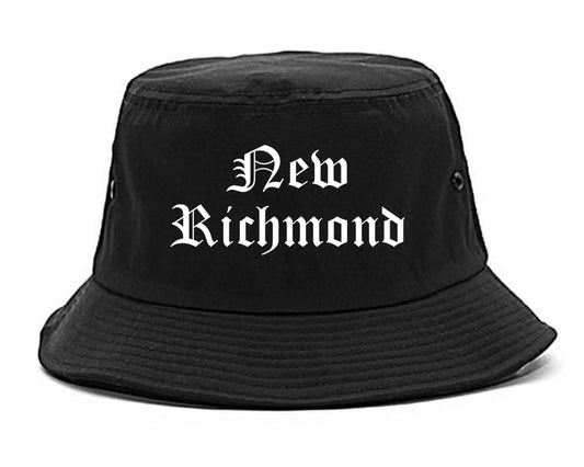 New Richmond Wisconsin WI Old English Mens Bucket Hat Black