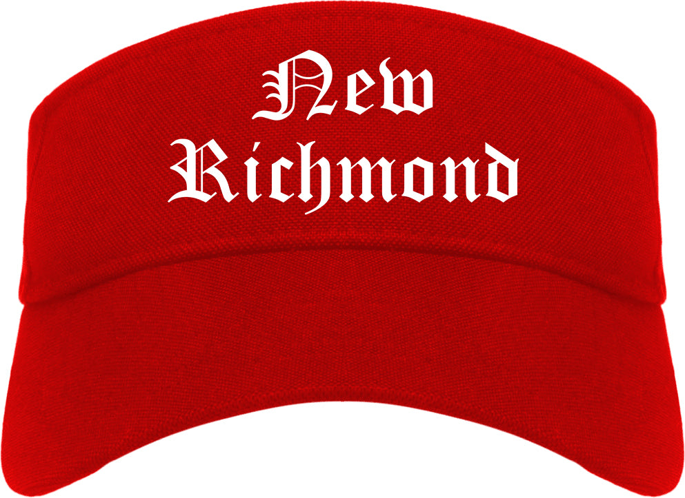 New Richmond Wisconsin WI Old English Mens Visor Cap Hat Red