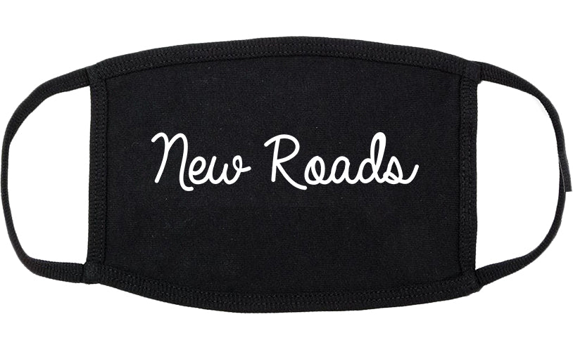 New Roads Louisiana LA Script Cotton Face Mask Black