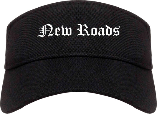 New Roads Louisiana LA Old English Mens Visor Cap Hat Black