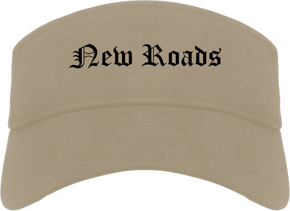 New Roads Louisiana LA Old English Mens Visor Cap Hat Khaki