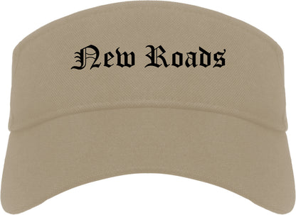 New Roads Louisiana LA Old English Mens Visor Cap Hat Khaki