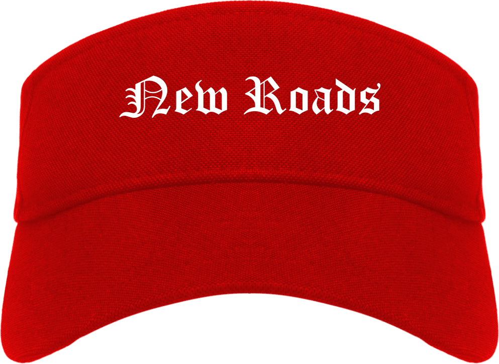 New Roads Louisiana LA Old English Mens Visor Cap Hat Red