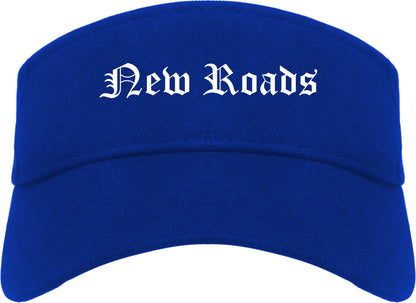 New Roads Louisiana LA Old English Mens Visor Cap Hat Royal Blue