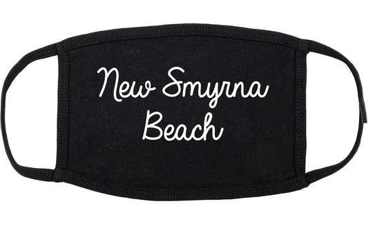 New Smyrna Beach Florida FL Script Cotton Face Mask Black