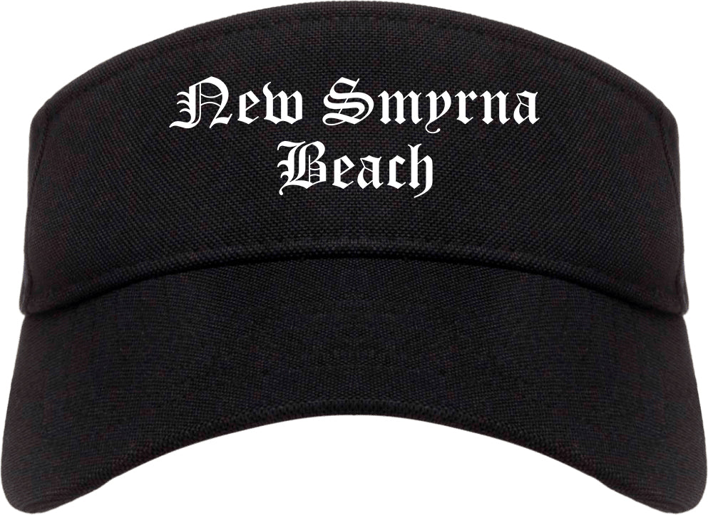 New Smyrna Beach Florida FL Old English Mens Visor Cap Hat Black