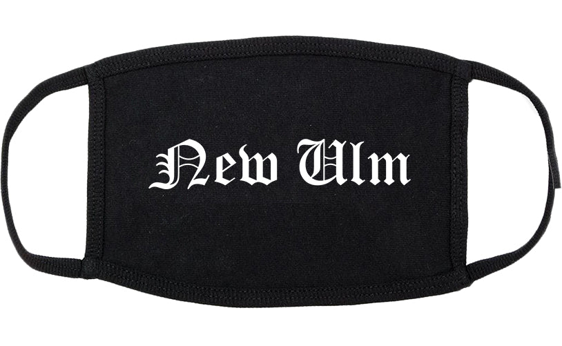 New Ulm Minnesota MN Old English Cotton Face Mask Black